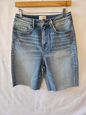 Driftwood [Sample] Bermuda Shorts Raw Hem Distressed Blue 27x8.5